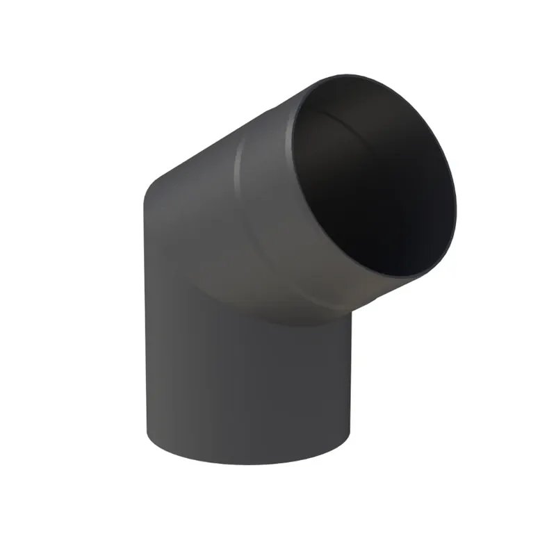 Ausverkauf Jeremias Ofenrohr/Winkel 60° ohne Reinigungsöffnung schwarz Ø150mm