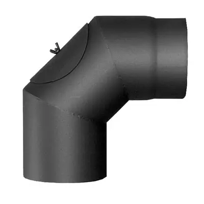 Rauchrohrbogen/Ofenrohr/Winkel 90° FERRO Ø180mm Reinigungsöffnung Must-Have