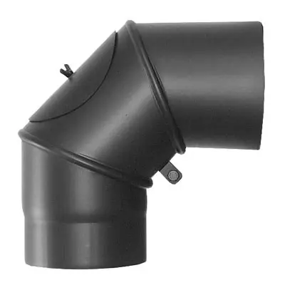 Sofort Bestellen Rauchrohrbogen Winkel drehbar 0-90° FERRO DN Ø 150mm mit Tür grau