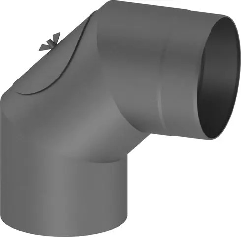 Sonderangebot Rauchrohrbogen/ Ofenrohr / Winkel drehbar 0-90° FERRO DN Ø 160mm mit Tür