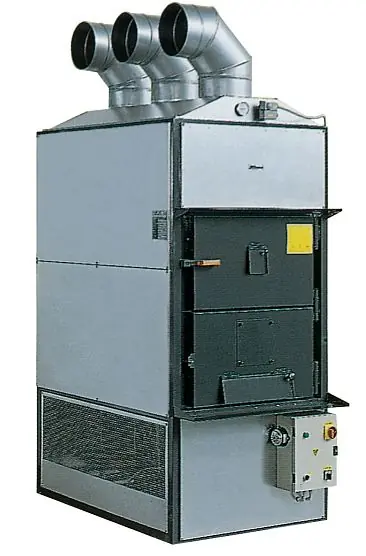 Saisonangebot Warmluft Holzheizung Fabbri F120 CV mit Rauchabsaugaggregat 175 kW