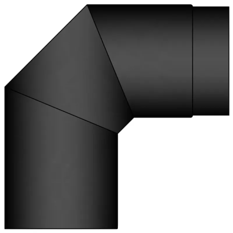 TermaTech Bogen 90° Ø 150 245×245 mm Schwarz emailliert Begrenztes Angebot