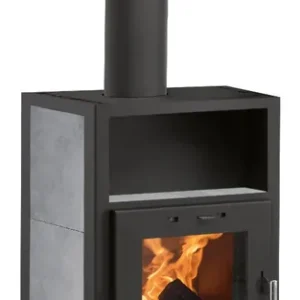 Justus Kaminofen Texas V 6 kW Stahl Schwarz Specksteinkeramik Highlight