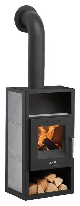 Justus Kaminofen Texas V 6 kW Stahl Schwarz Specksteinkeramik Highlight