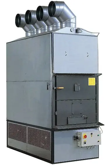 Warmluft Holzheizung Fabbri F 350 CV mit Rauchabsaugaggregat 510 kW Meistverkauft
