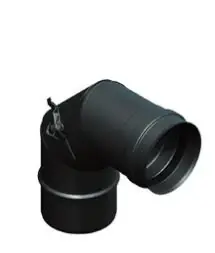 Pelletrohre Pellet Winkel 90° DN 80mm mit Revision schwarz Super-Preis
