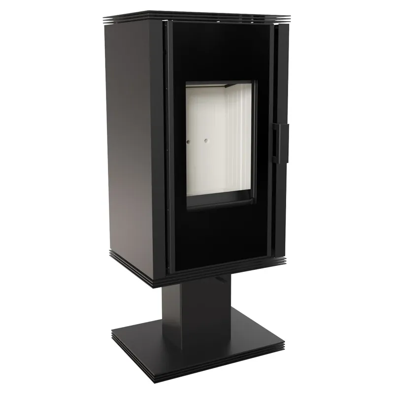 Kratki Kaminofen Koza Enyo Flat 03 Standfuß Korpus drehbar 6 kW Markenprodukt