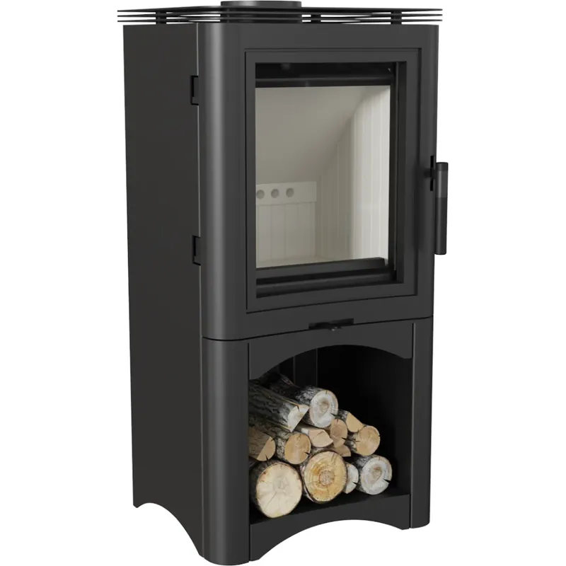 Kratki Kaminöfen Koza K5 S/W mit Holzablagefach 7 kW KOZA/K5/S/W Schnäppchen
