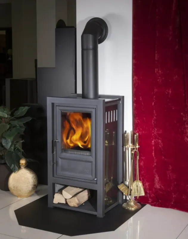 Globefire Kaminofen Holzofen Luna II L Granit schwarz 6 kW Abverkauf