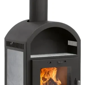 Preis Gesenkt Justus Kaminofen Vegas V 6 kW Stahl Schwarz Specksteinkeramik