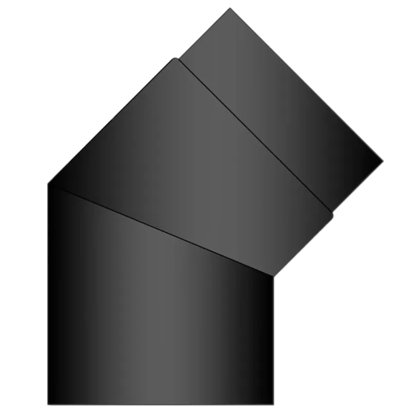 Preis Gesenkt TermaTech Bogen 45° Ø 150 132×132 mm Schwarz emailliert