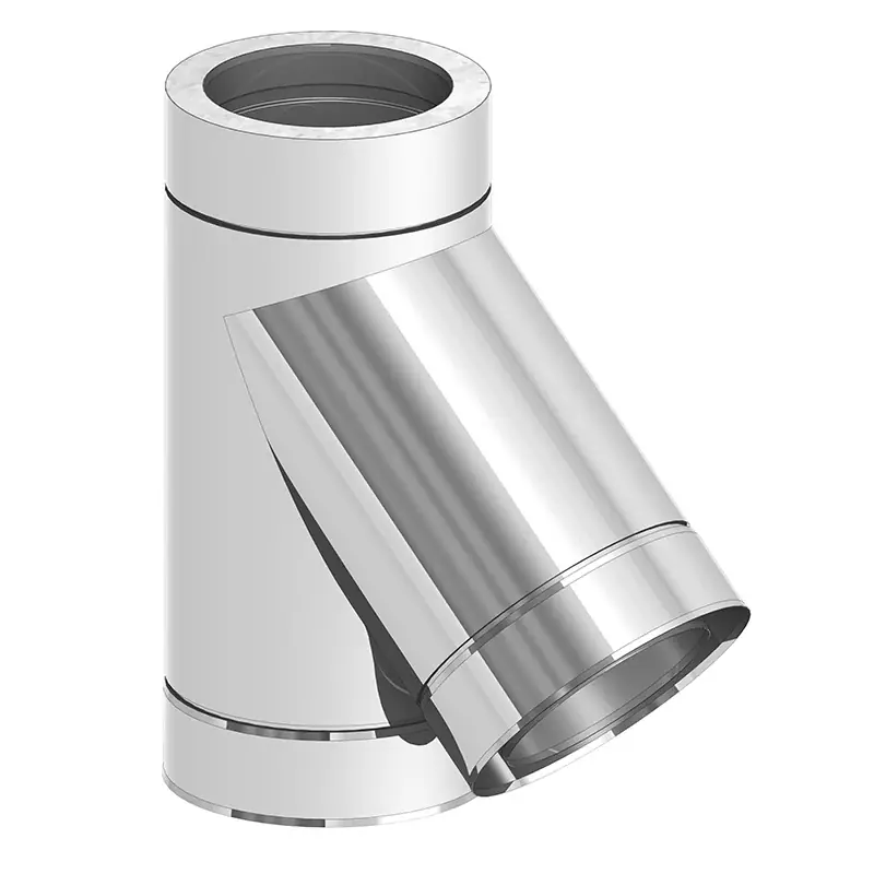 Expressversand T-Anschluss 45° T-Stück für Edelstahlschornsteine Jeremias Ø 150 mm