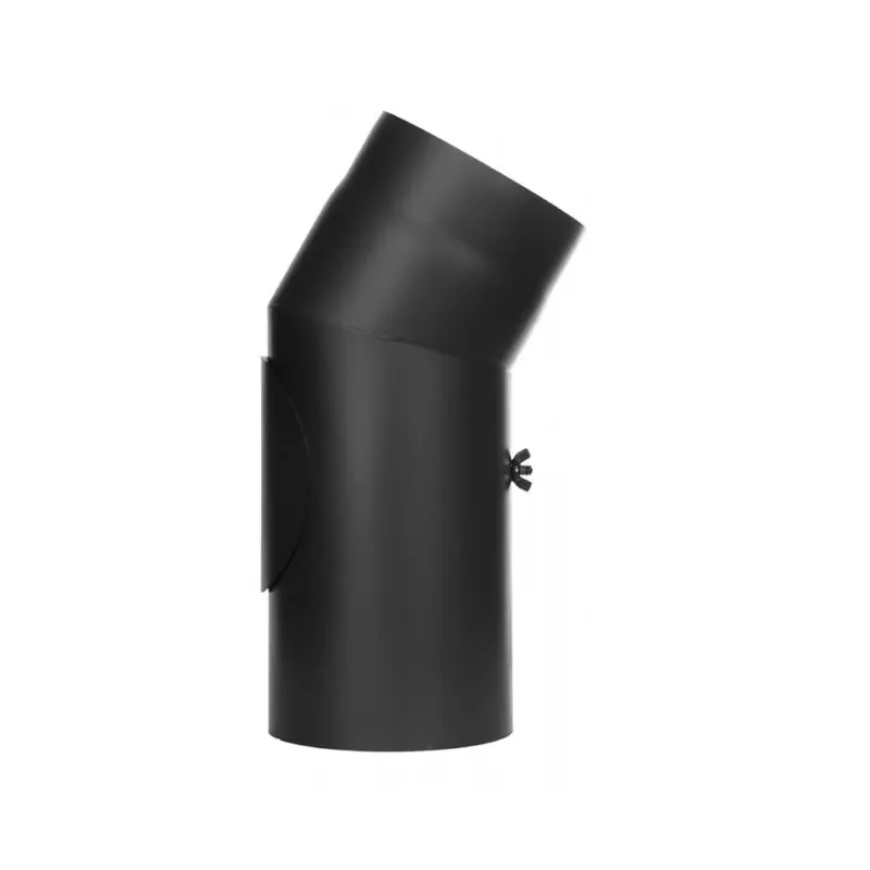 Angebot Jeremias Rauchrohr Ofenrohr Winkel 30° mit Tür schwarz Ø150mm