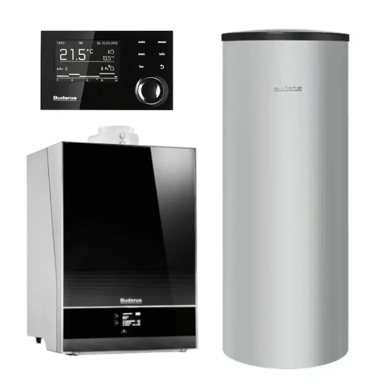 BUDERUS Gas-Brennwertgerät-Set Logaplus W50 GB192i-25S 25 kW Finale Aktion