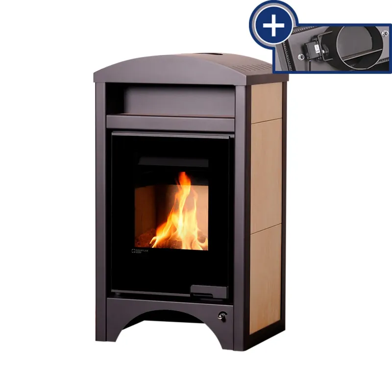 HS-Flamingo wasserf. Kaminofen Aquaflam Vario Barma 11 kW Ahorn Geprüft