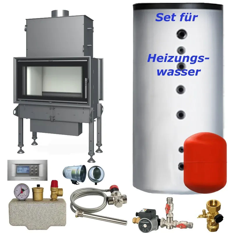 Wasserkamin durchsicht Twin 8 N Aquatic 14,5 kW BEF Home Set 1 Nur Heute
