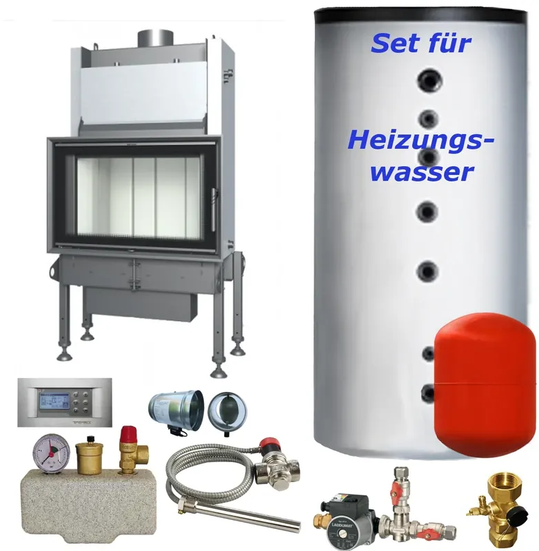 Expressversand Wasser Kamineinsatz Aquatic WH 80 14,5 kW BEF Home Set 1