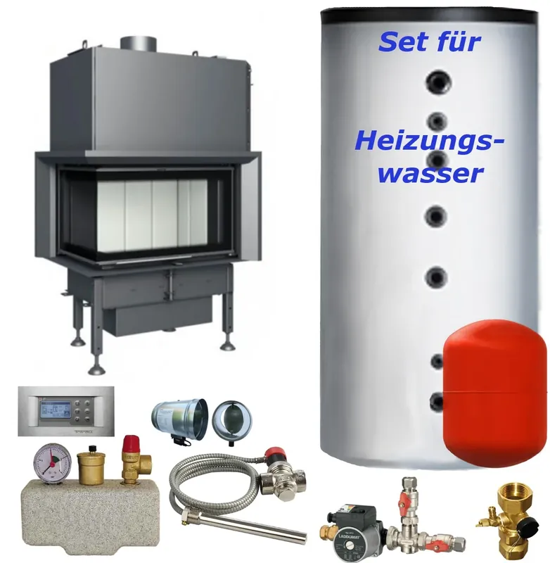 Aktuell Wasser Kamineinsatz Aquatic WH 80 VCL 14,5 kW BEF Home Set 1