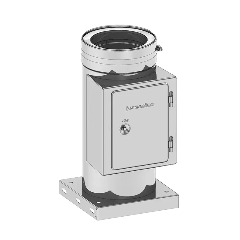 Reinigungselement+Grundplatte Edelstahlschornsteine Jeremias Ø180mm Neue Kollektion