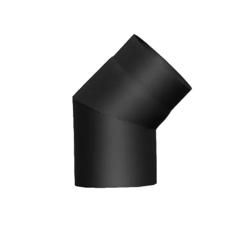 Markenprodukt Jeremias Ofenrohr/Winkel 45° ohne Reinigungsöffnung schwarz Ø160mm