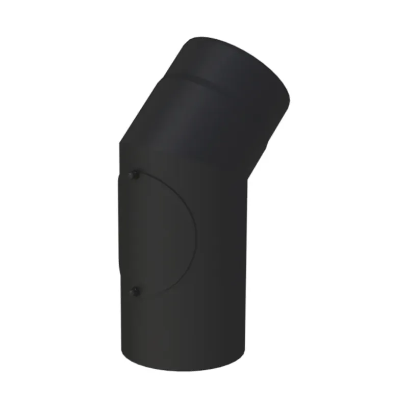 Jeremias Rauchrohr Ofenrohr Winkel 45° mit Tür schwarz Ø 120 mm Neu Im Sortiment