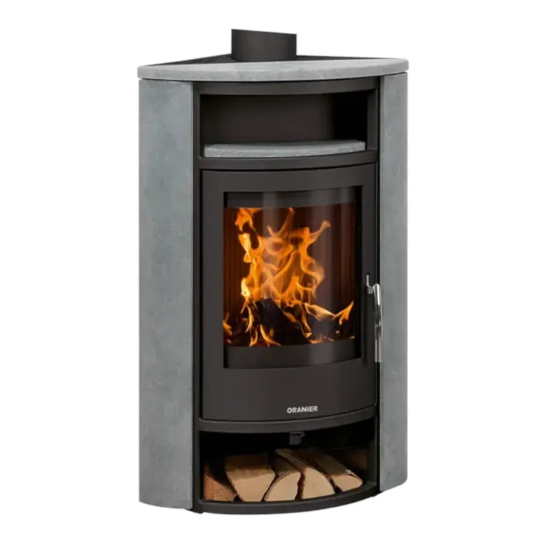 Oranier Kaminofen Polar Eck Speckstein 6,5 kW Schwarz Knallerangebot