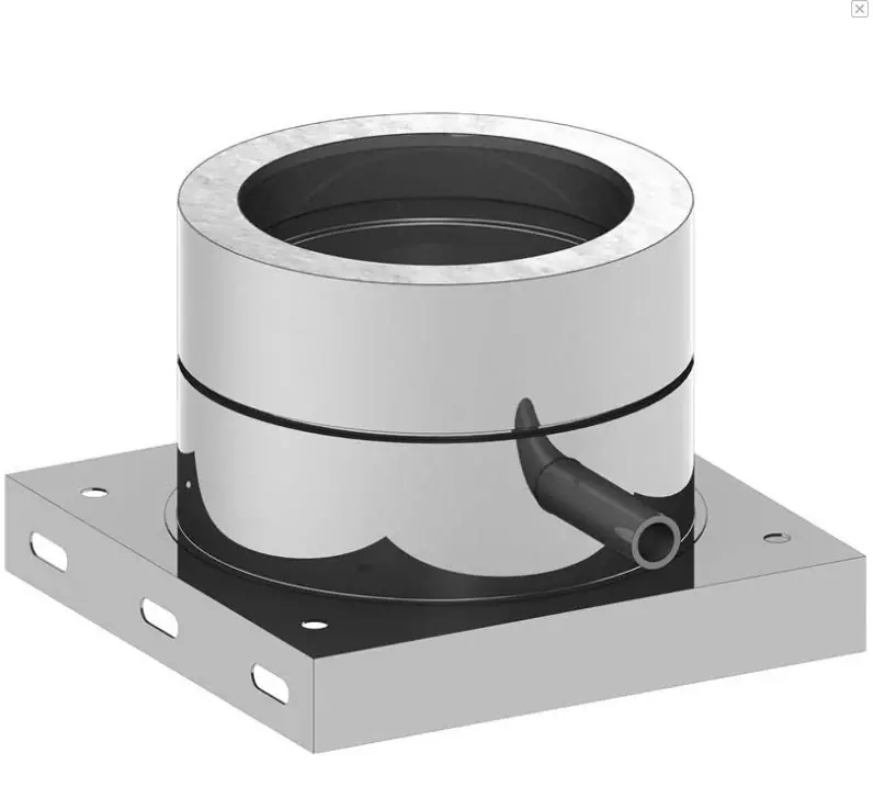 Grundplatte 1/2‘‘ Außennippel,Verschlusskappe Kondensatablauf Ø300mm Markenprodukt
