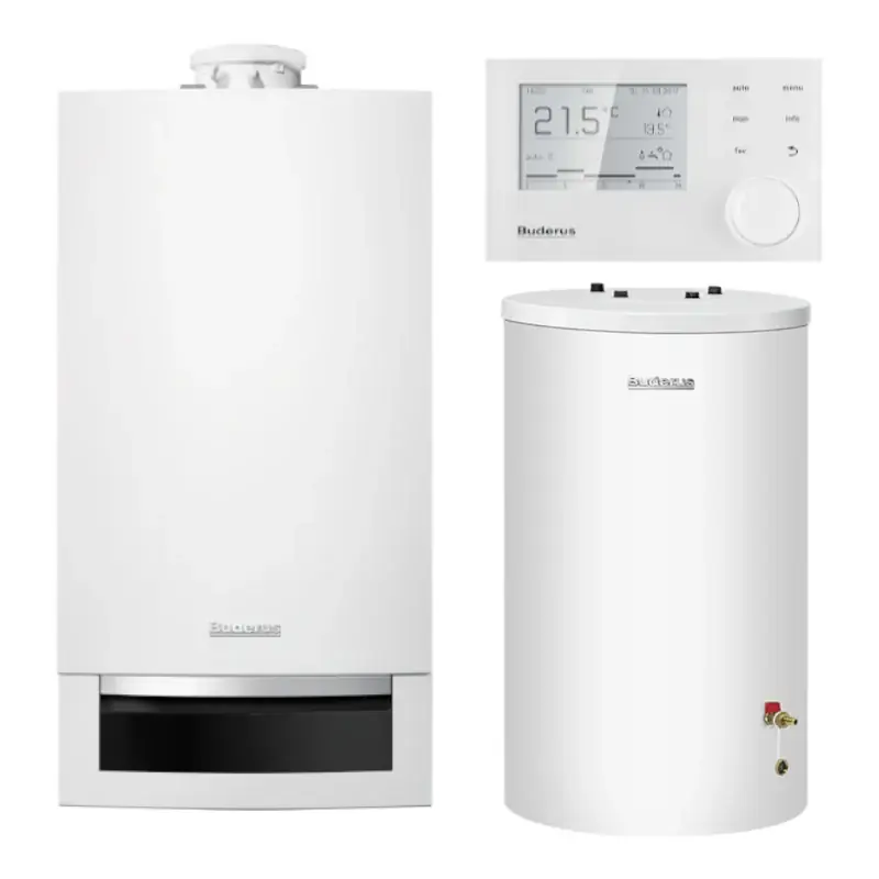 BUDERUS Gas-Brennwertgerät-Set Logaplus W22A GB172-14 H 14 kW Zertifiziert