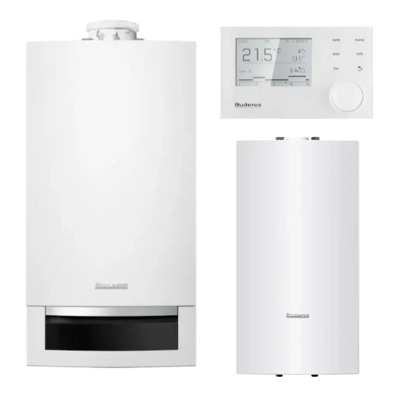 BUDERUS Gas-Brennwertgerät-Set Logaplus W22 GB172-14 H 14 kW Expressversand