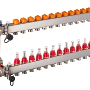 Dyna Heizkreisverteiler für Fußbodenheizung mit 13 Kreisen und automatischer Durchflussregelung Zertifiziert