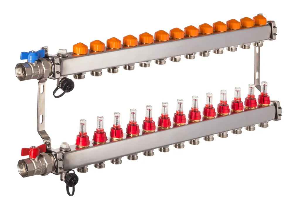 Dyna Heizkreisverteiler für Fußbodenheizung mit 13 Kreisen und automatischer Durchflussregelung Zertifiziert