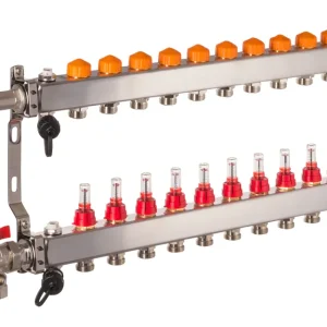 Dyna Heizkreisverteiler für Fußbodenheizung mit 12 Kreisen und automatischer Durchflussregelung Heißes Angebot