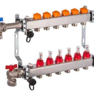 Dyna Heizkreisverteiler für Fußbodenheizung mit 6 Kreisen und automatischer Durchflussregelung Neue Kollektion