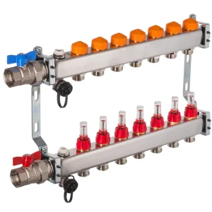Dyna Heizkreisverteiler für Fußbodenheizung mit 7 Kreisen und automatischer Durchflussregelung Preisknaller