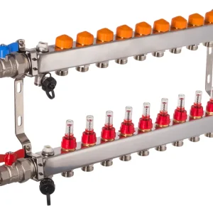 Letzte Chance Dyna Heizkreisverteiler für Fußbodenheizung mit 9 Kreisen und automatischer Durchflussregelung