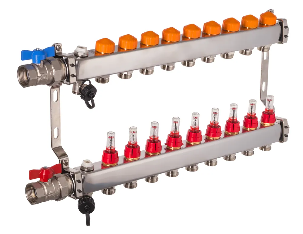 Letzte Chance Dyna Heizkreisverteiler für Fußbodenheizung mit 9 Kreisen und automatischer Durchflussregelung