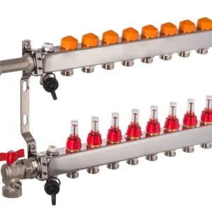 Dyna Heizkreisverteiler für Fußbodenheizung mit 9 Kreisen und automatischer Durchflussregelung Neuheit