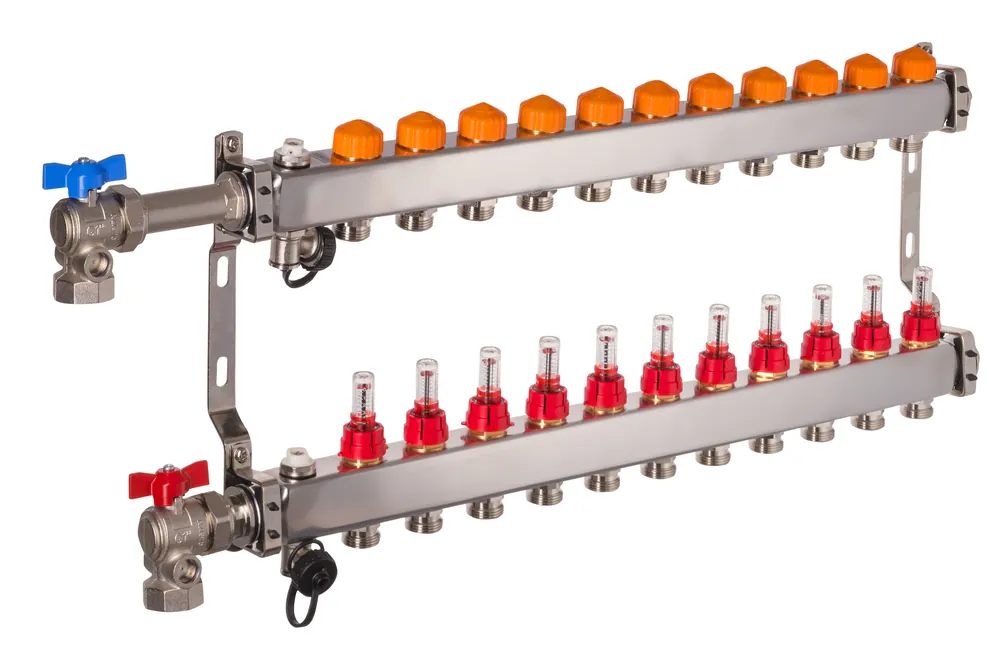 Angebot Dyna Heizkreisverteiler für Fußbodenheizung mit 11 Kreisen und automatischer Durchflussregelung