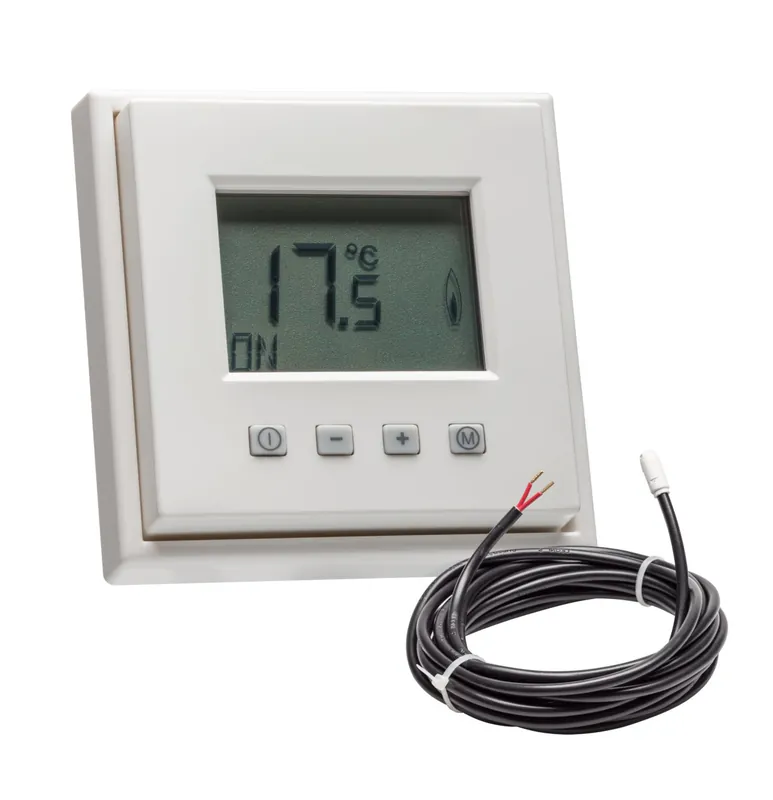 Zertifiziert Fußbodentemperaturregler mit Jung LS 990 Rahmen inkl. Bodenfühler