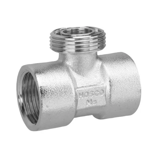 Bestpreis T-Stück Ms vernickelt mit Abgang 1/2"