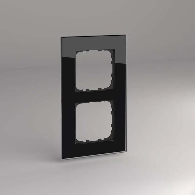 Glasrahmen für 55er Steckdosen und Schalter 2-fach schwarz Top-Seller
