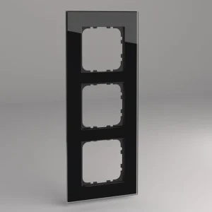Neu Glasrahmen für 55er Steckdosen und Schalter 3-fach schwarz