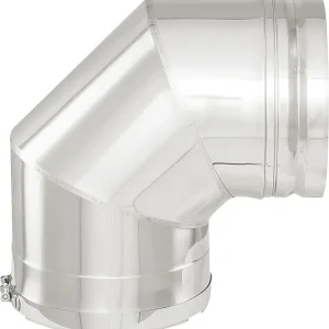 Doppelwandiges Abgassystem Bogen 90 - DN 180 incl.Klemmband für Unterdruckbetrieb Knallerangebot