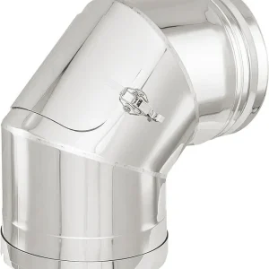 Doppelwandiges Abgassystem Bogen 90 - DN 200 incl.Klemmband mit Reinigungsöffnung Neue Kollektion