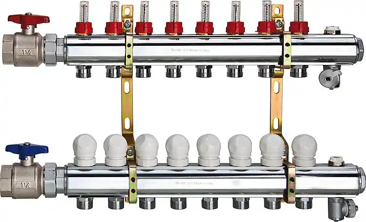 Bestpreis Fußbodenheizungsverteiler aus Messing 11/4 x 18 Heizkreise