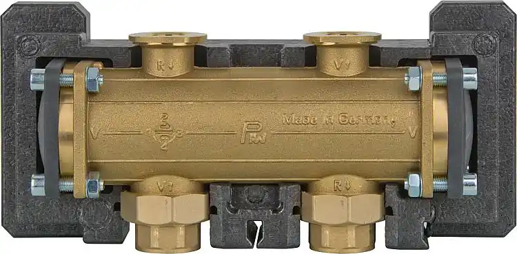 Heißes Angebot Hydraulische Weiche DN32 (11/4) bis 2600 l/h, gebrückt mit Isolierung