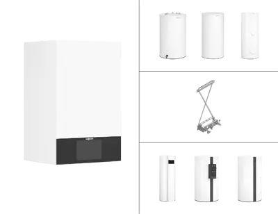Viessmann Paket Vitodens 300-W B3HH 19 kW, 7″-Zoll Vitocell 100-V CVAB 300L Z029629 Direkt Vom Hersteller