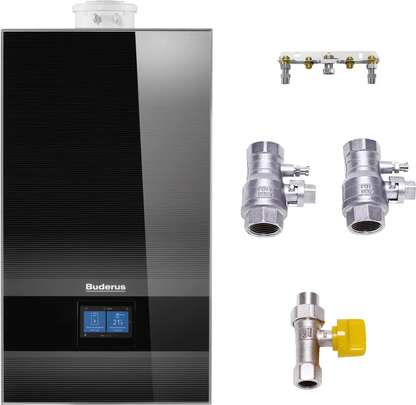Neuheit Buderus Gas-Brennwerttherme Logamax plus GB182i.2-25 H, schwarz 7739622508