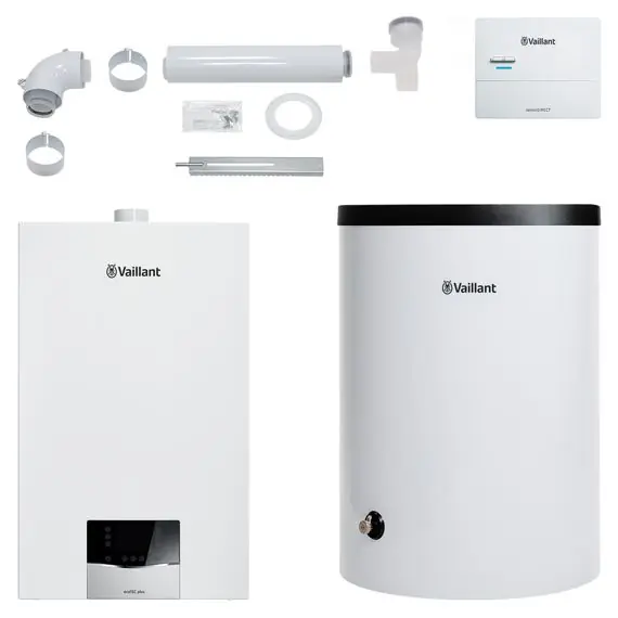 Vaillant Paket 1.96 ecoTEC plus VC 20 CS/1-5, VIH R 150/6B, VRC 710, Abgas starr 8000014559 Sonderaktion