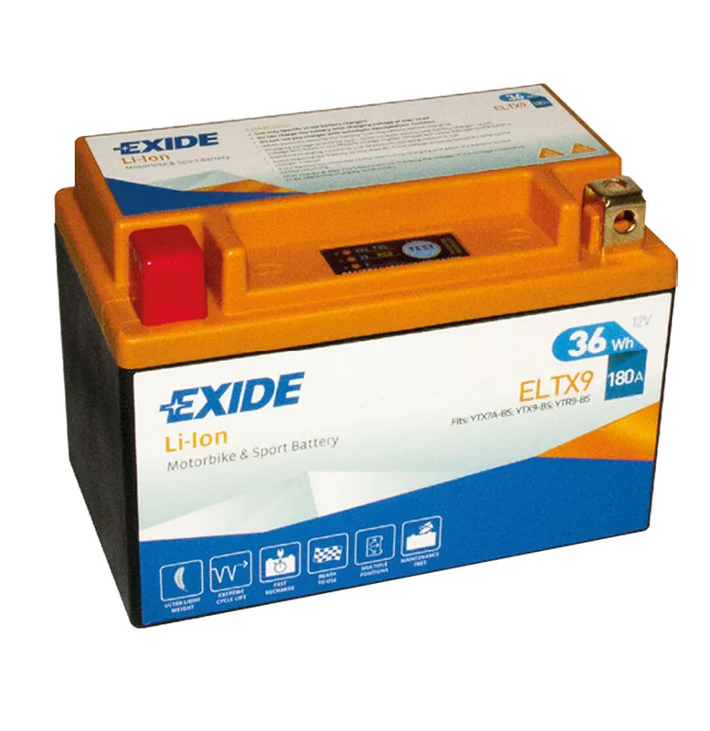 Must-Have Exide ELTX9 Li-Ion Lithium Motorradbatterie 12V 3Ah 180A